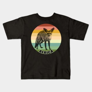 Bat-eared Fox on Vintage Retro Africa Sunset Kids T-Shirt